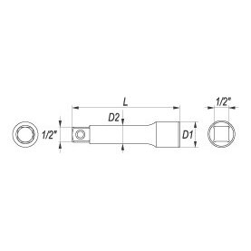 Ilgintuvas galvutei | 12,5 mm (1/2") | 254 mm (YT-1248) 1