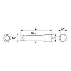 Ilgintuvas galvutei šarnyrinis | 6.3 mm (1/4") | 100 mm (YT-1435) 1