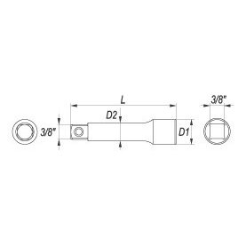 Ilgintuvas šarnyrinis galvutei | 3/8"x250 mm (YT-3849) 1