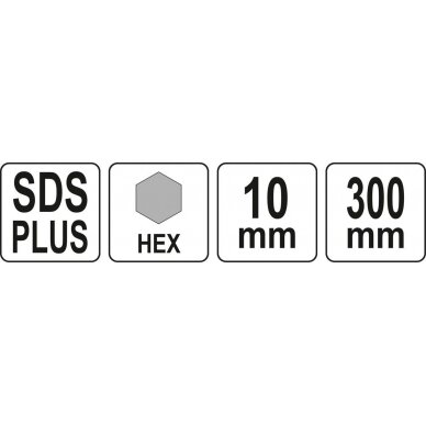 Ilgintuvas gręžimo karūnai TCT | SDS plus | 10 mm Hex (YT-43993) 3