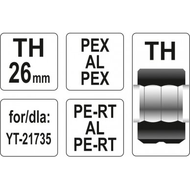 Indėklas TH 26 mm presavimo replėms YT-21735 (YT-21746) 2