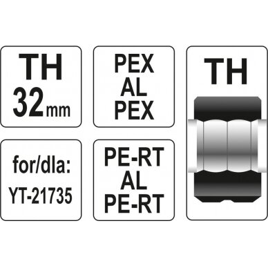 Indėklas TH 32 mm presavimo replėms YT-21735 (YT-21747) 2