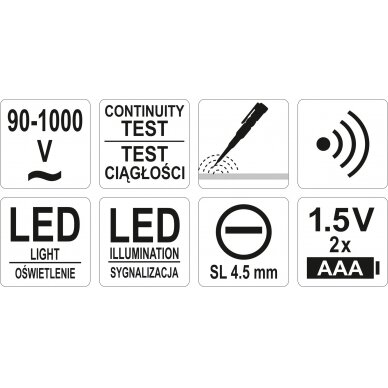 Indukcinis įtampos testeris | 90-1000 V (YT-28312) 4