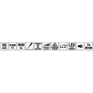 Indukcinis įtampos testeris | su ekranu | 12-1000V (YT-28320) 4
