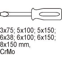 Įrankių dėklas YATO YT-5535 | atsuktuvų rinkinys | 7VNT. 1