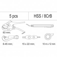 Įrankių dėklas YATO YT-55482 | santechniko įrankių rinkinys | 5VNT.