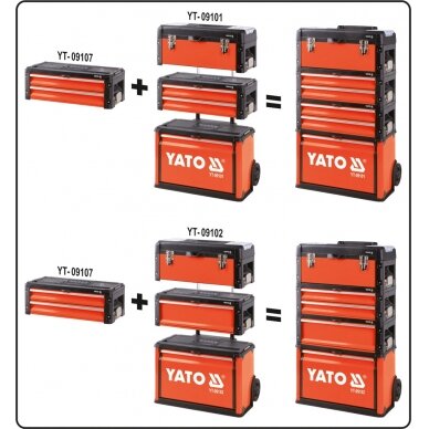 Įrankių dėžė su 2 stalčiais (YT-09107) 1