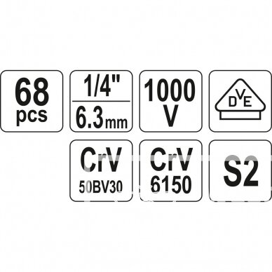 Įrankių rinkinys elektrikams YATO YT-39009 | 68VNT. 4