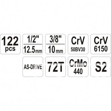 Įrankių rinkinys YATO YT-38901 | 122VNT. 3