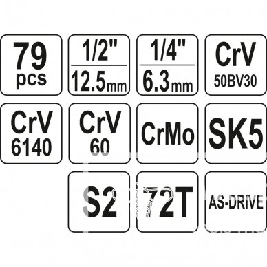 Įrankių rinkinys YATO YT-38911 | 79VNT. 3