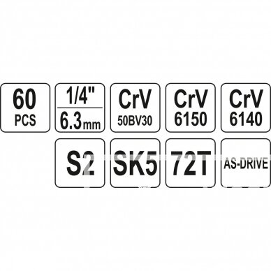 Įrankių rinkinys YATO YT-38920 | 60VNT. 3