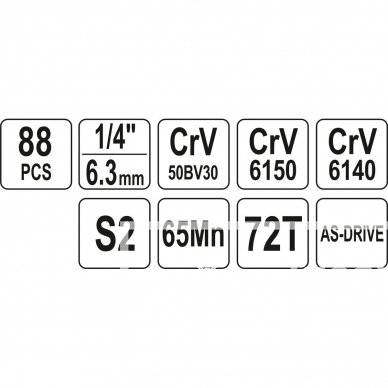 Įrankių rinkinys YATO YT-38928 | 88VNT. 3