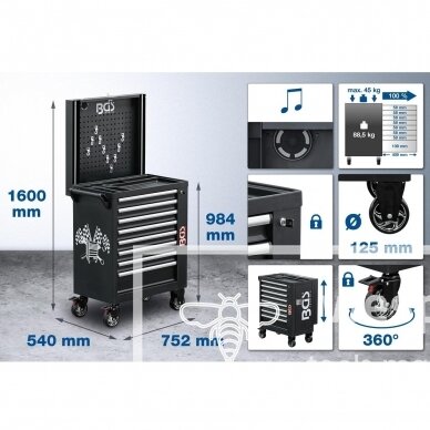 Įrankių spintelė BGS Technic 4106 | 8 stalčiai | 263VNT. 11