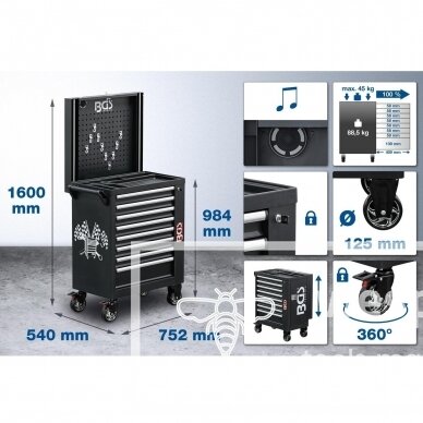 Įrankių spintelė BGS Technic 4108 | 8 stalčiai 12