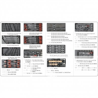 Įrankių spintelė YATO YT-55300 | 6 stalčiai | 177VNT. 5