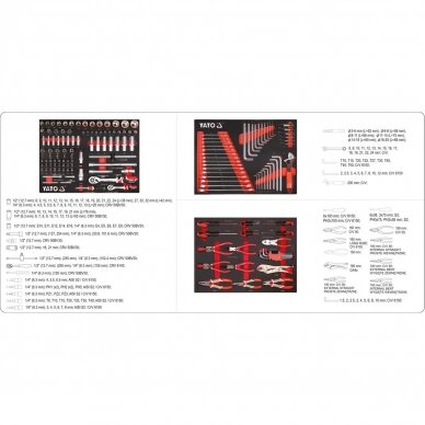 Įrankių spintelė YATO YT-55308 | 7 stalčiai | 157VNT. 10