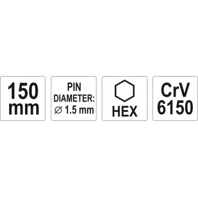 Išmušėjas / punšas | CrV615 | 1.5x150 mm (YT-47141) 2