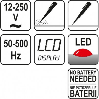Įtampos testeris / atsuktuvas | skaitmeninis | 12-220V (YT-2862) 2