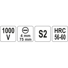 Izoliuotas atsuktuvas elektrikui | 1000V | 4x75 mm (YT-2816)