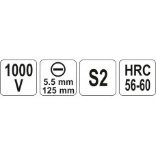 Izoliuotas atsuktuvas elektrikui | 1000V | 5,5x125 mm (YT-2818)