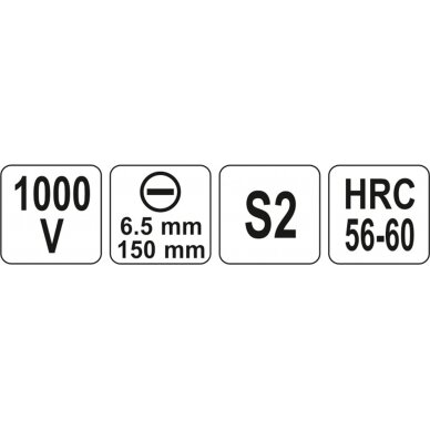 Izoliuotas atsuktuvas elektrikui | 1000V | 6,5x150 mm (YT-2819) 2