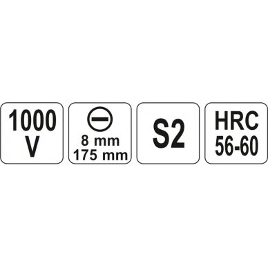 Izoliuotas atsuktuvas elektrikui | 1000V | 8x175 mm (YT-2820) 2