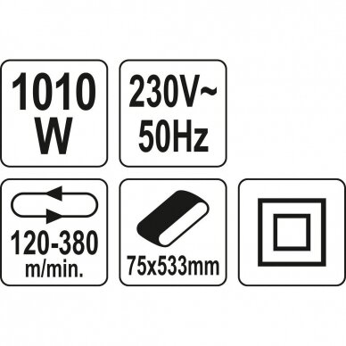 Juostinis šlifuoklis YATO YT-82240 | 1010W | 75x533MM 3