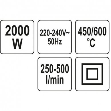 Kaitinimo fenas YATO YT-82294 | 2000W | 600° 3