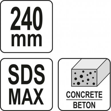 Kaltas betono lyginimui | 60 mm | SDS Max (YT-47348) 3