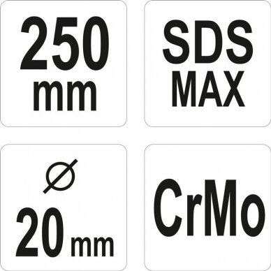 Kaltas įžeminimams ir vinims SDS MAX (YT-47195) 2