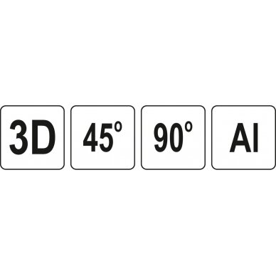 Kampainis japoniškas | aliuminis | 45/90° 3D (YT-70796) 4