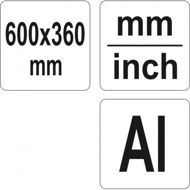 Kampainis reguliuojamas | aliuminis | 600 mm x 360 mm (YT-70791) 4