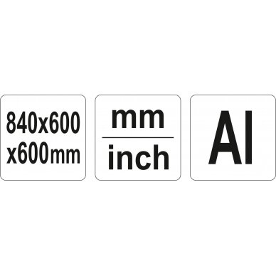 Kampainis sudedamas aliuminis | Gabaritai 600 x 840 x 600 mm (YT-70850) 4