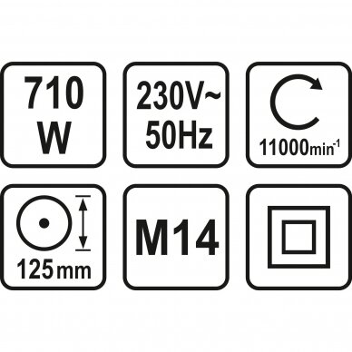 Kampinis šlifuoklis STHOR 79095 | M14 | 710W | 125MM 2