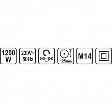 Kampinis šlifuoklis STHOR 79124 | M14 | 1200W | 125MM 3