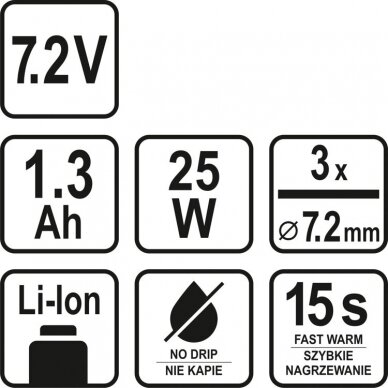 Klijų pistoletas STHOR 78154 | Li-ion | 7.2V | 25W | 12G/MIN 2