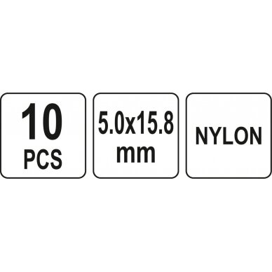Kniedės plastikinės | 5,0 x 15,8 mm | 10 vnt. (YT-35981) 3