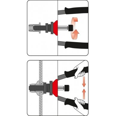 Kniediklis srieginėms kniedėms | M3, M4, M5, M6, M8, M10, M12 (YT-36128) 7