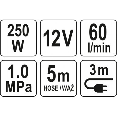 Kompresorius automobilinis | 2 cilindrai | Led lempa | 12V / 250W (YT-73462) 6