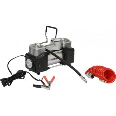 Kompresorius automobilinis | 2 cilindrai | Led lempa | 12V / 250W (YT-73462)