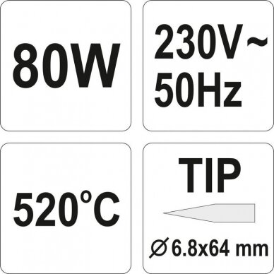 Kontaktinis lituoklis YATO YT-8273 | 80W | 520° 2