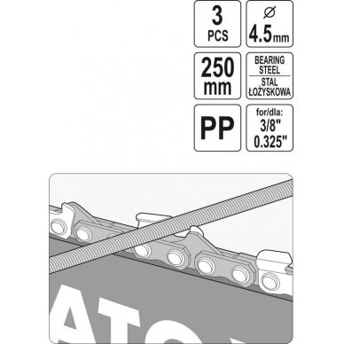 Kreipiančioji / gidas grandininiams pjūklams | su dilde | 4.5 mm (YT-85031) 4