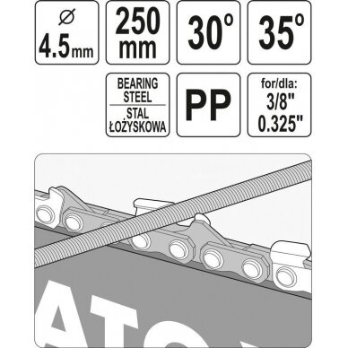 Kreipiančioji / gidas grandininiams pjūklams | su dilde | 4.5 mm (YT-85036) 4
