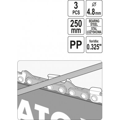 Kreipiančioji / gidas grandininiams pjūklams | su dilde | 4.8 mm (YT-85032) 4
