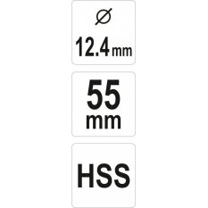 Kūginis grąžtas/freza | HSS 12,4mm/55 mm (YT-44710) 3