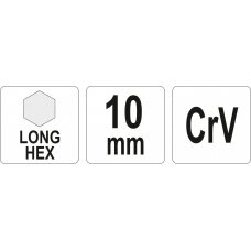 L tipo raktas | ilgas | hex šešiakampis | 10,0 mm (YT-05442)