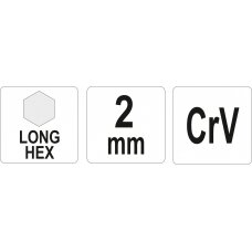 L tipo raktas | ilgas | hex šešiakampis | 2,0 mm (YT-05431)