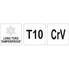 L tipo raktas | ilgas tipas | T-Star (su skyle) (Torx) T10 (YT-05514)