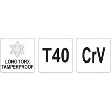 L tipo raktas | ilgas tipas | T-Star (su skyle) (Torx) T40 (YT-05520)