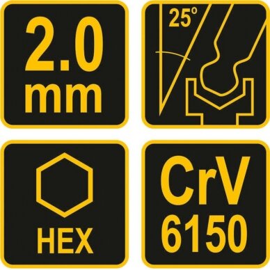 L tipo atsuktuvas HEX su rankena | šarnyrinis | 2 mm (56620) 3